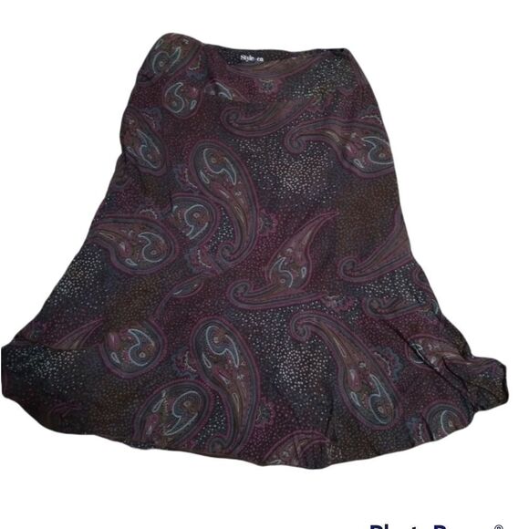 STYLE & CO. chiffon skirt paisley 10p - Picture 1 of 7